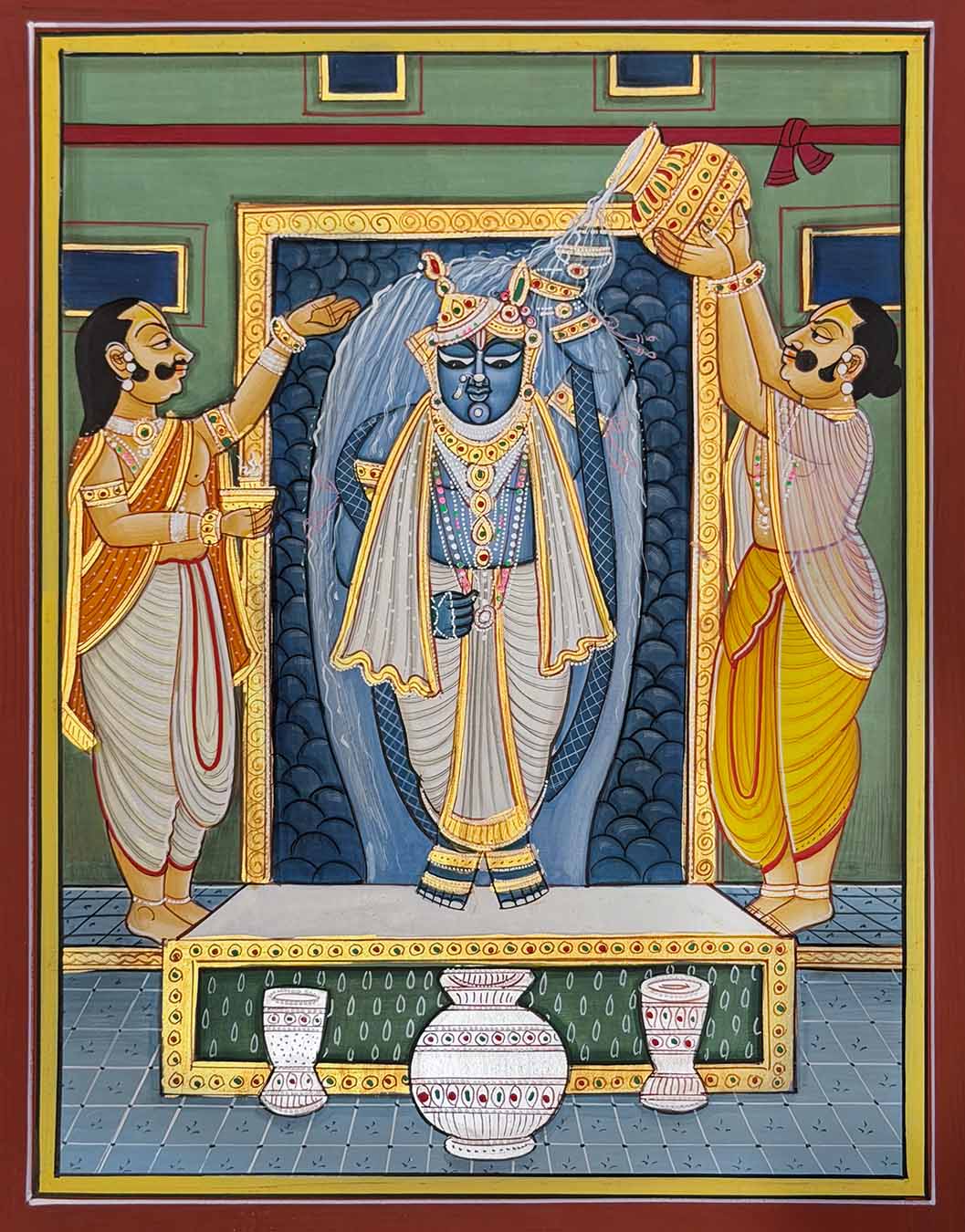 Handmade Shrinathji Miniature Pichwai Painting