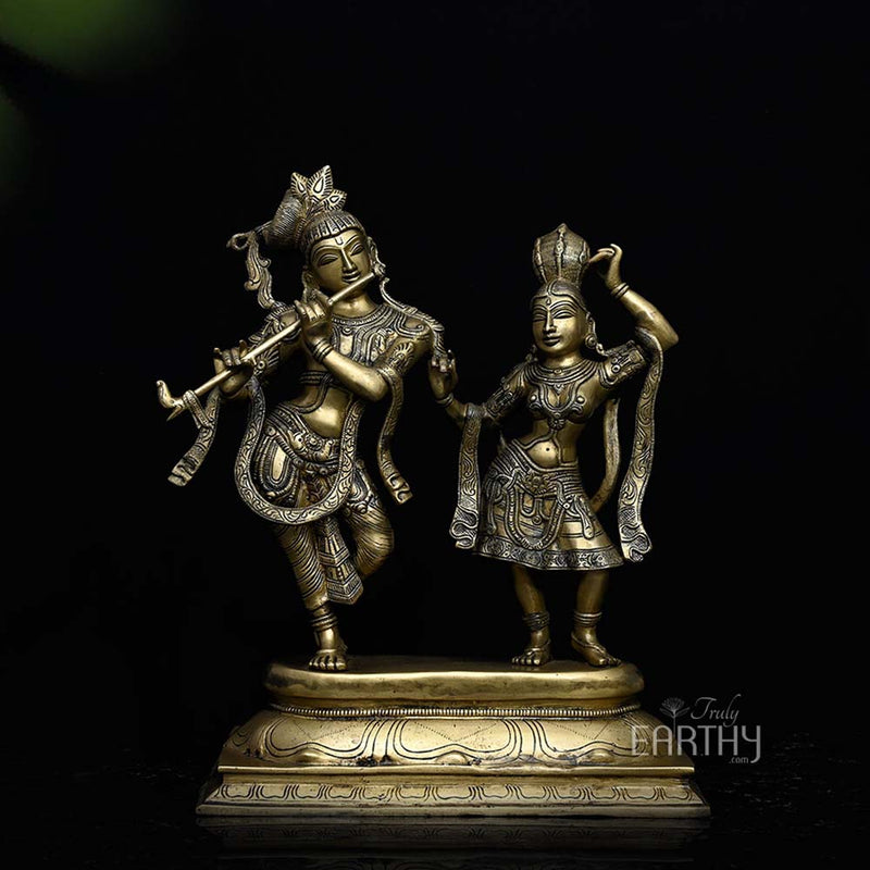 Brass Radha Krishna Statue for Sale