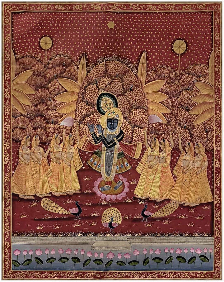 Red pichwai painting for online sale