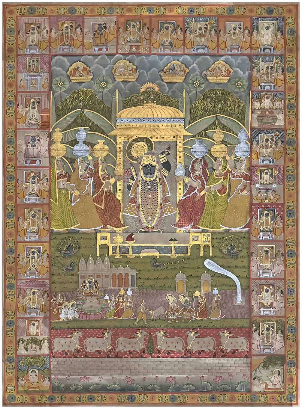 Sharad Purnima PIchwai Painting for Sale