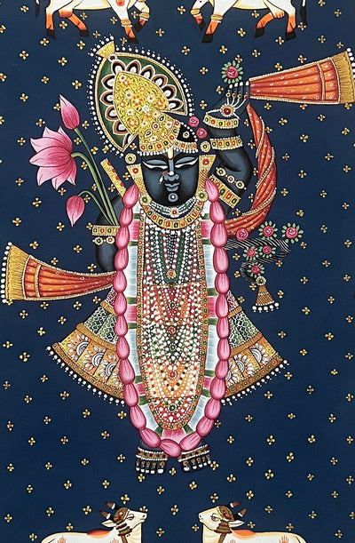 shrinathji painting, closeup
