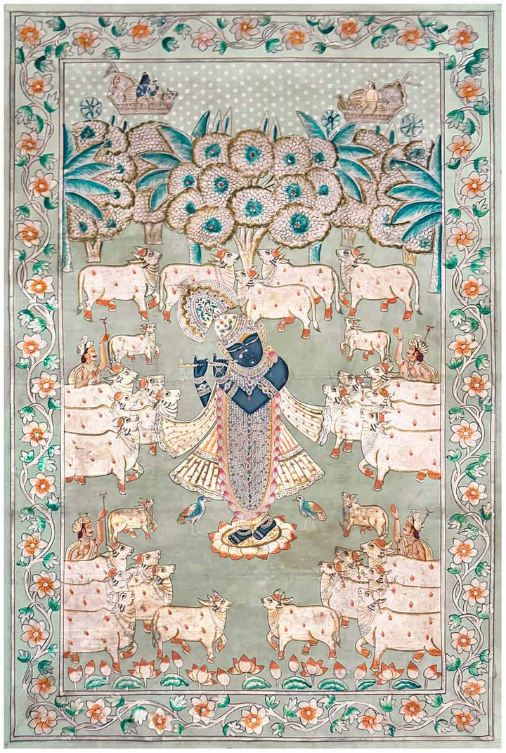 Shrinathji &amp; Cows - Pichwai Painting