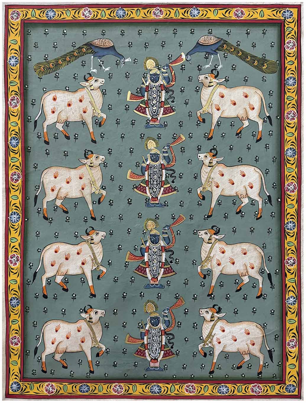 Authentic Shrinathji & Cows Pichwai Painting