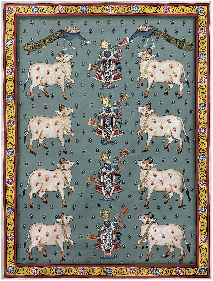 Authentic Shrinathji &amp; Cows Pichwai Painting