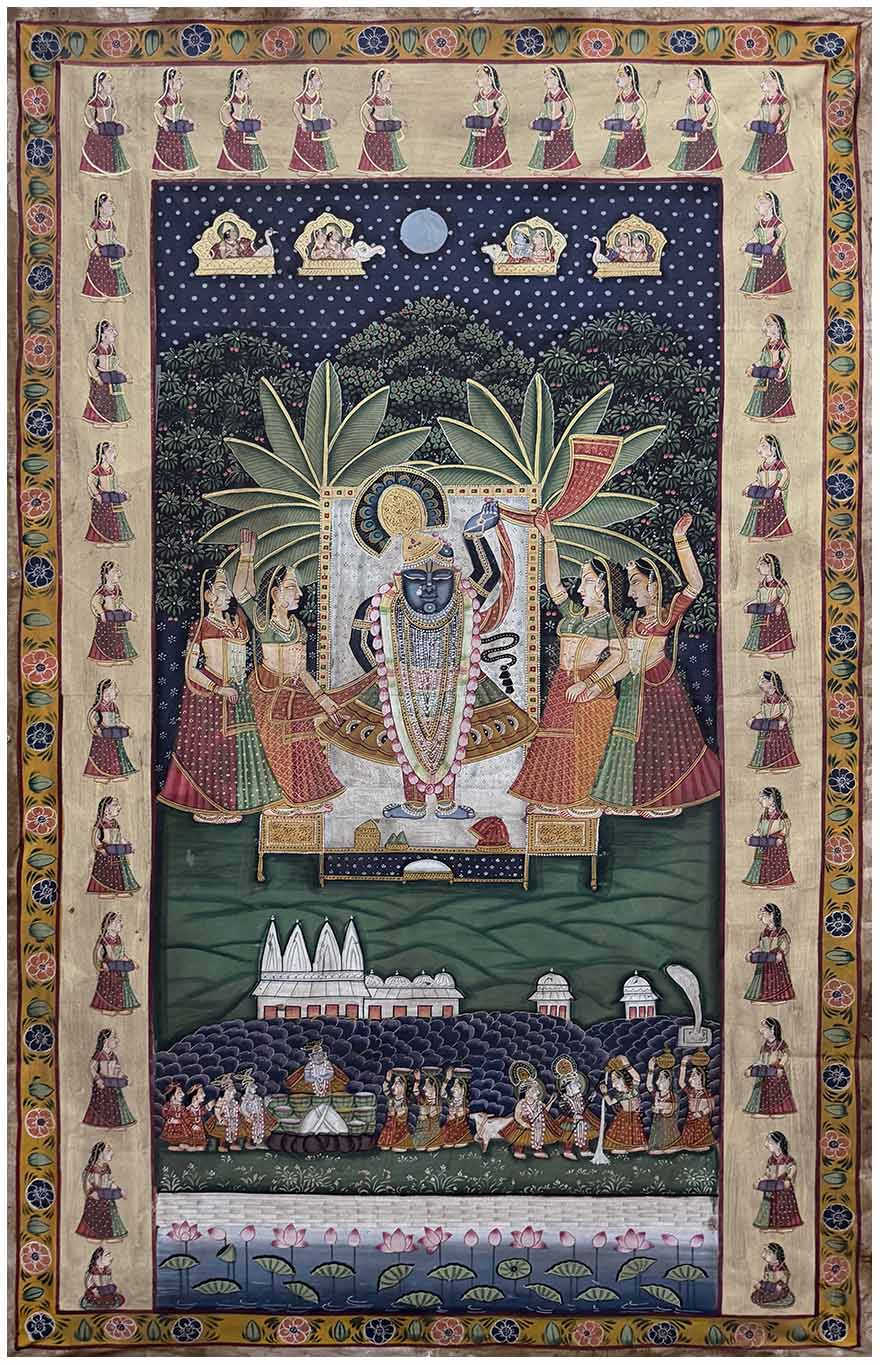 Shrinathji &amp; Gopikas - Pichwai Painting