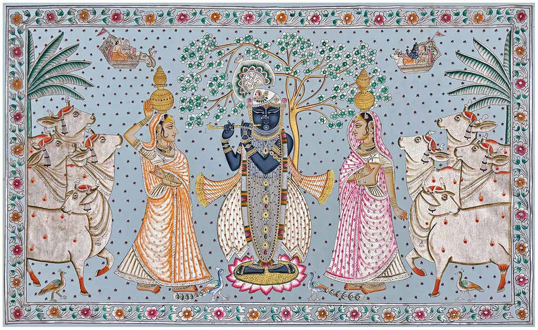 Traditional Silver Foil - Pichwai Painting for Sale