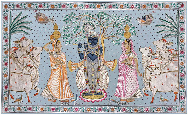 Traditional Silver Foil - Pichwai Painting for Sale