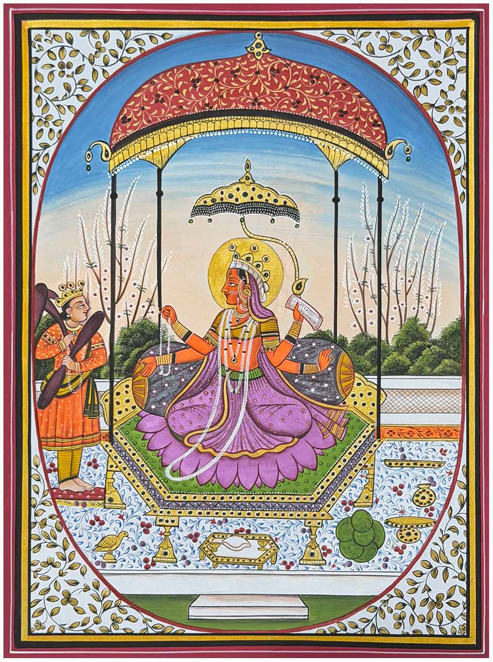  Tripura Sundari - Handmade Miniature Painting