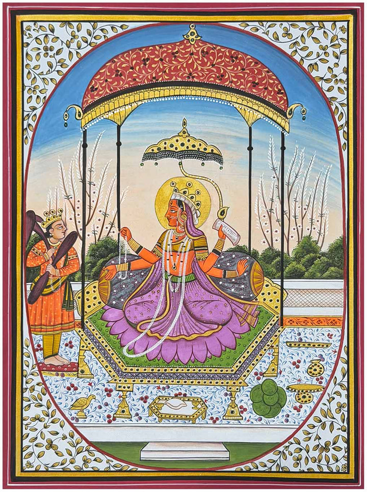  Tripura Sundari - Handmade Miniature Painting