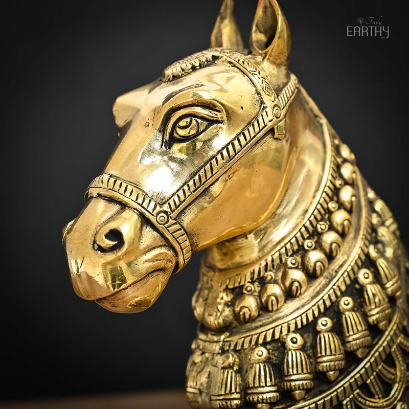 Brass Indian Horse Sculpture