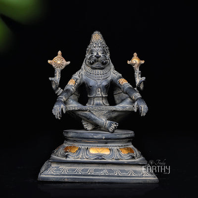 Yoga Narasimha Brass Statue