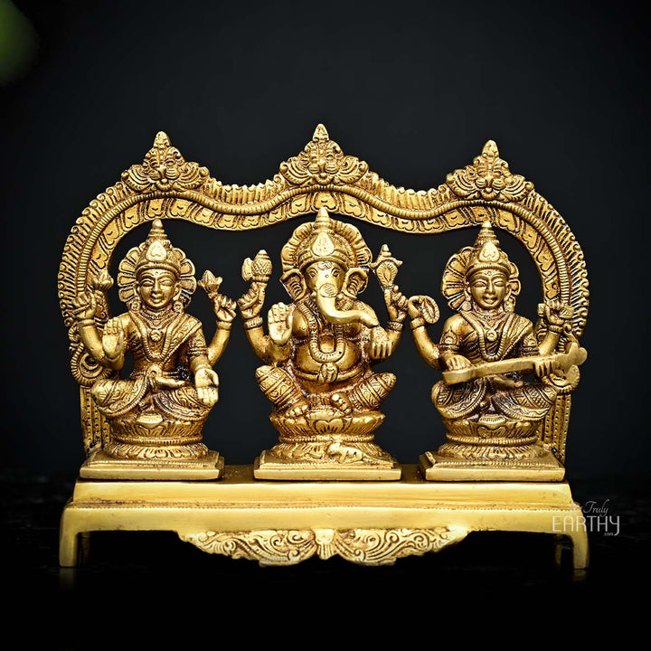 Brass Lakshmi Ganesha Saraswati