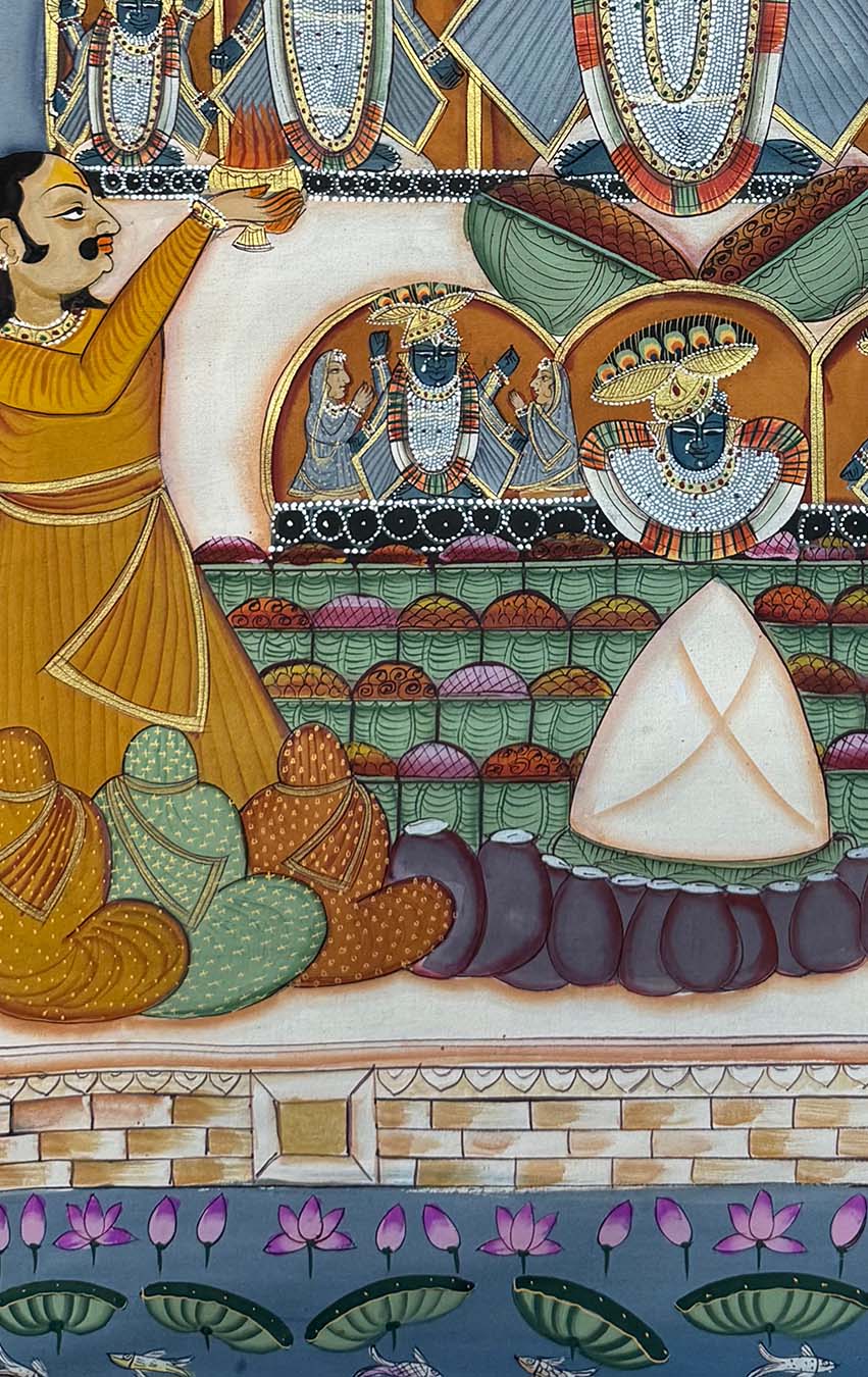 Annakut - Handmade Pichwai Painting (Unframed)