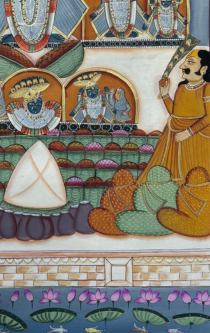 Annakut - Handmade Pichwai Painting (Unframed)