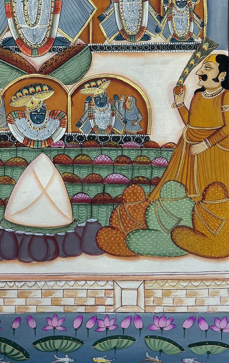 Annakut - Handmade Pichwai Painting (21.5 x 34 inches / Unframed)