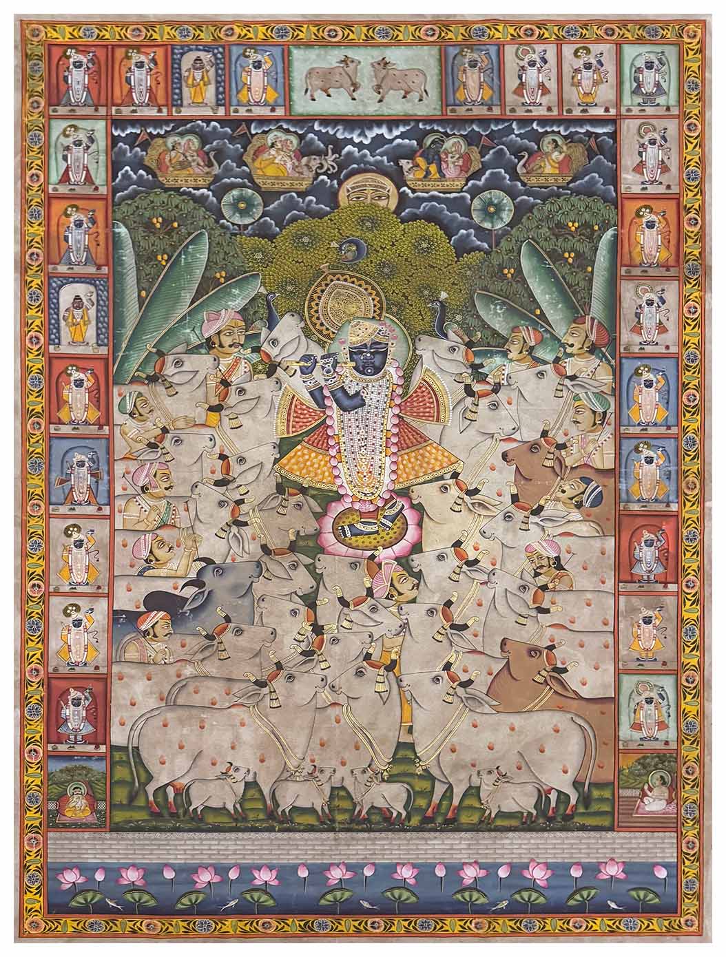 antique cows pichwai painting