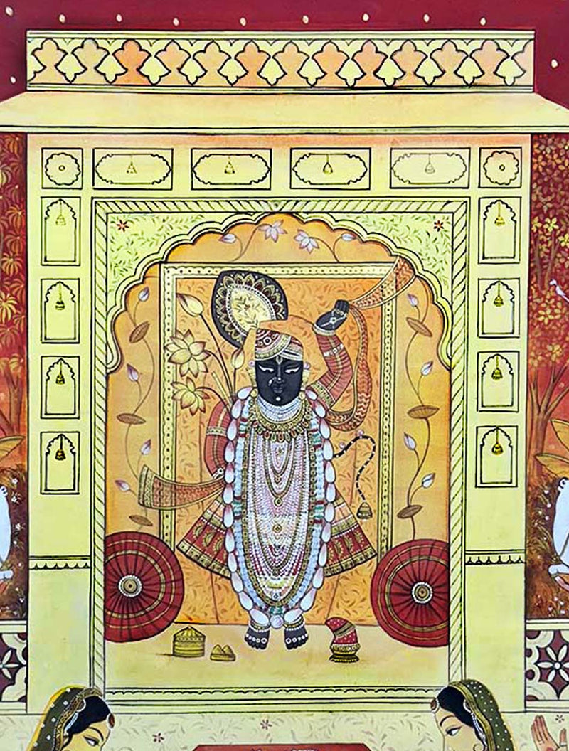 Sharad Purnema - Handmade Pichwai Painting (Unframed / 91.4 x 121.9 Cm)