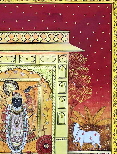Sharad Purnema - Handmade Pichwai Painting (Unframed / 91.4 x 121.9 Cm)