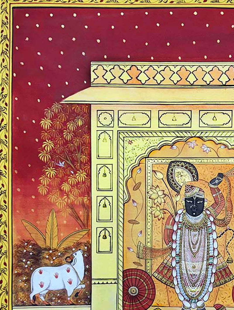 Sharad Purnema - Handmade Pichwai Painting (Unframed / 91.4 x 121.9 Cm)