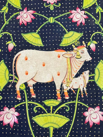 handmade cow painting, closeup