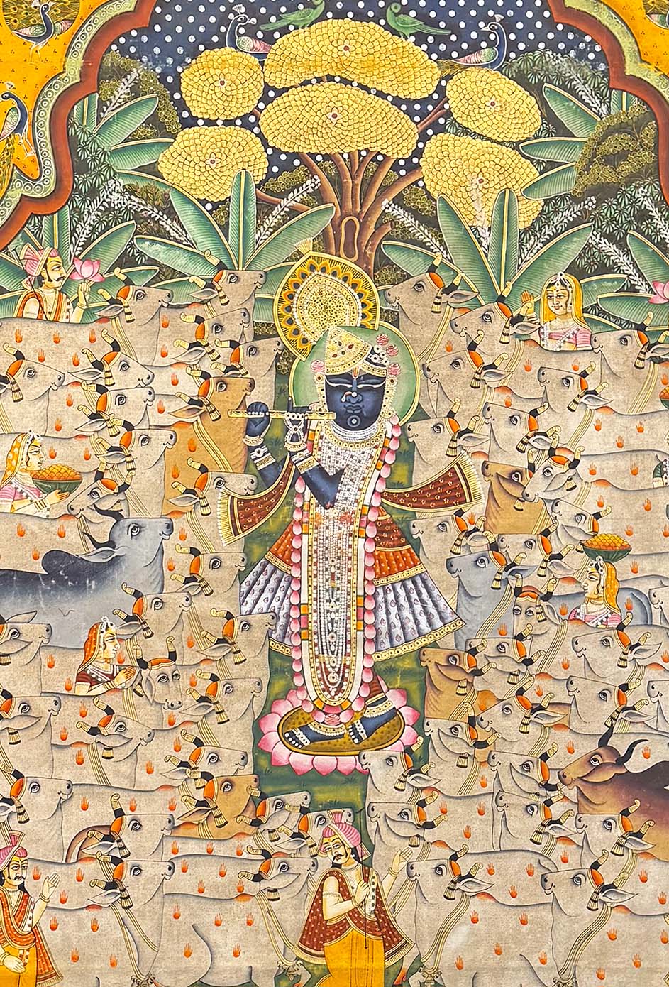 Gopashtami with 24 Swaroop - Pichwai Painting (Handmade / Unframed / 120.3 x 180.3 cm)