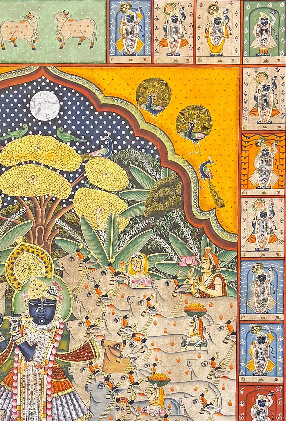 Gopashtami with 24 Swaroop - Pichwai Painting (Handmade / Unframed / 120.3 x 180.3 cm)