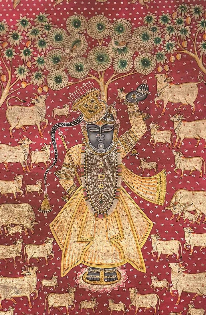 Vintage Shrinathji Painting (Handmade / Unframed / 91.4 x 147.3)