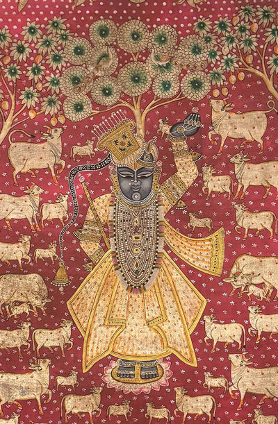 Vintage Shrinathji Painting (Handmade / Unframed / 91.4 x 147.3)