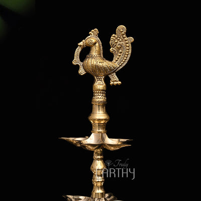 peacock brass oil lamp_3