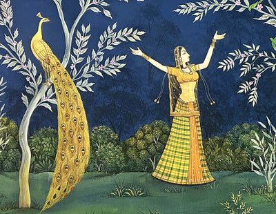 Krishna's Messenger - Handmade Painting (Unframed / 3 x 4 feet)