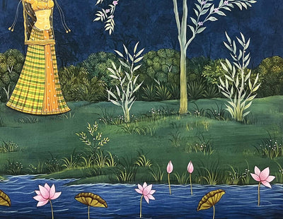 Krishna's Messenger - Handmade Painting (Unframed / 3 x 4 feet)
