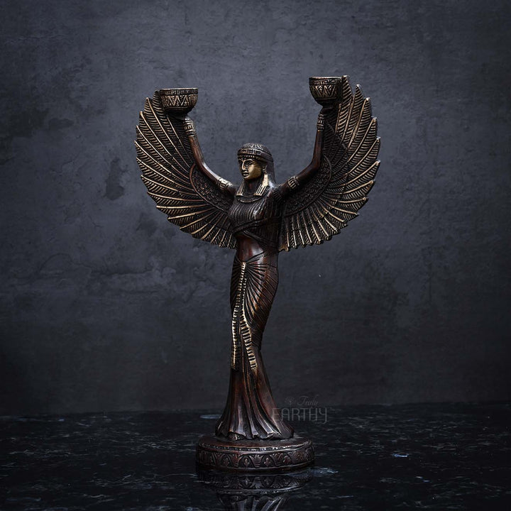 brass candle holder, angel 1
