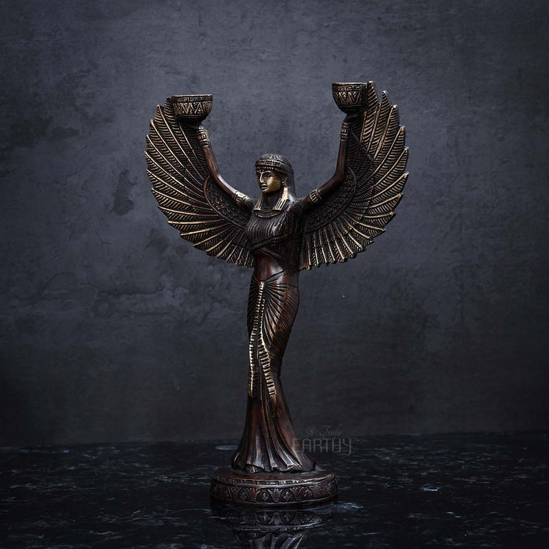 brass candle holder, angel 1