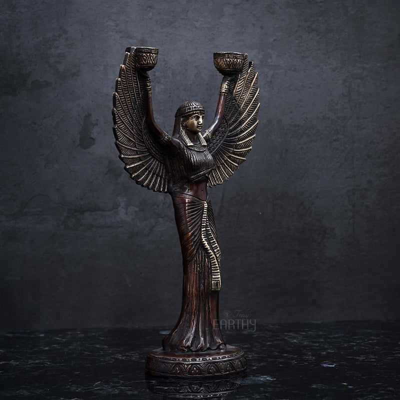 brass candle holder, angel 2