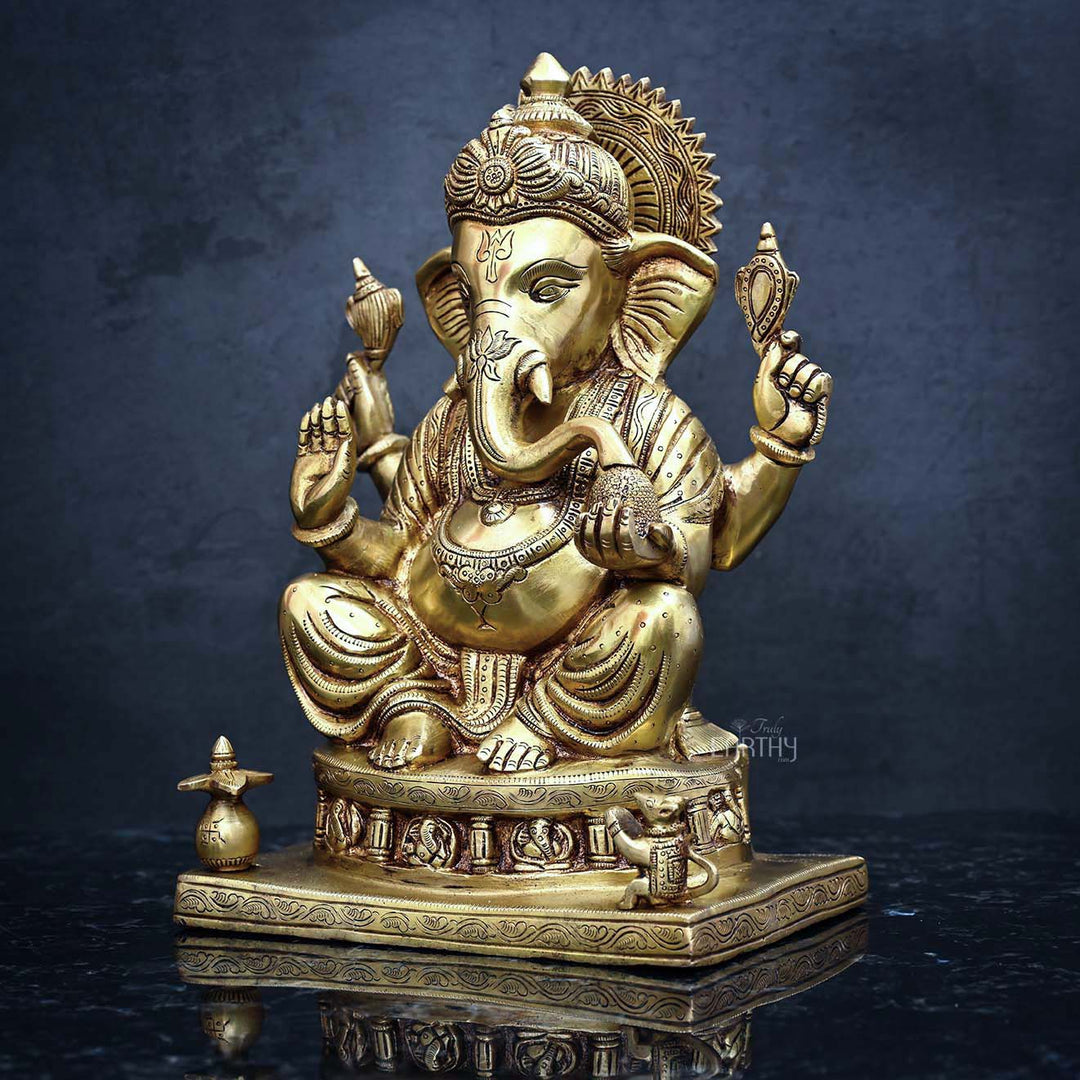 Brass Ganesha Idol ( 34.2 cm  / 10.5 Kg)