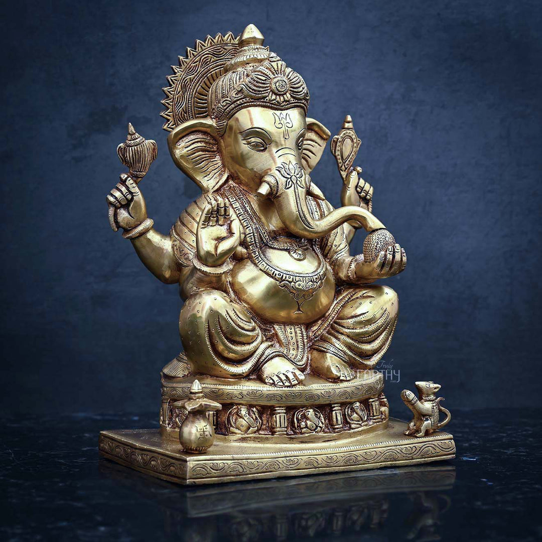 Brass Ganesha Idol ( 34.2 cm  / 10.5 Kg)