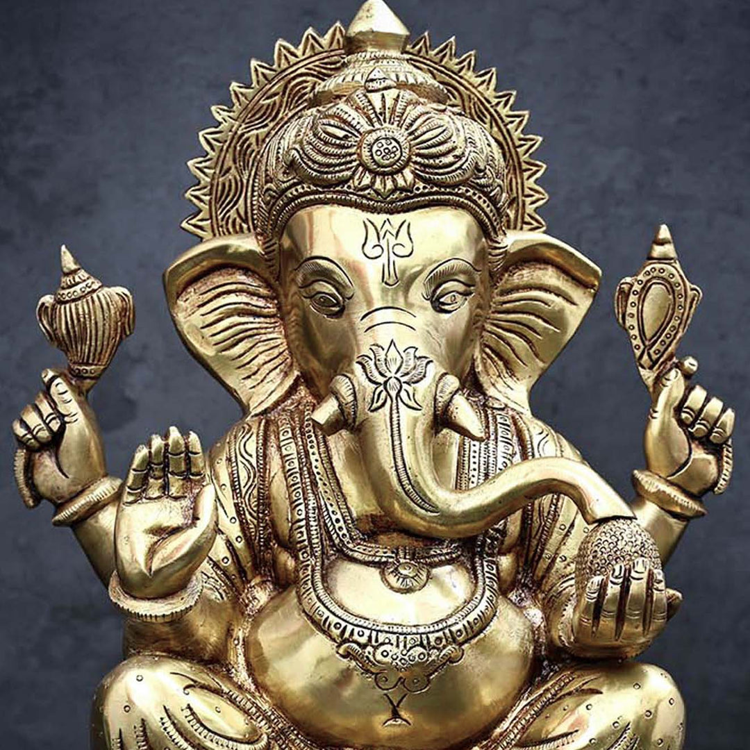Brass Ganesha Idol ( 34.2 cm  / 10.5 Kg)