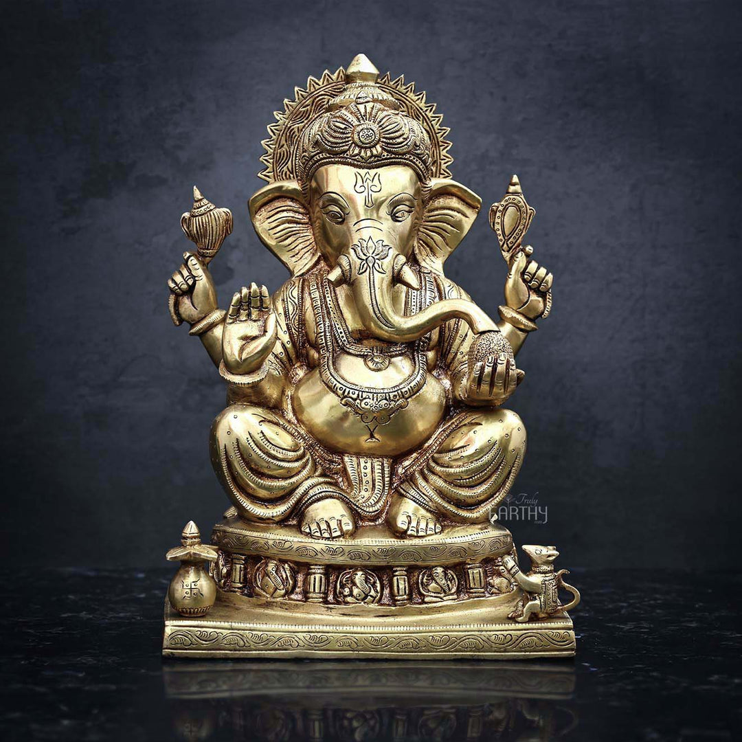 Brass Ganesha Idol ( 34.2 cm  / 10.5 Kg)