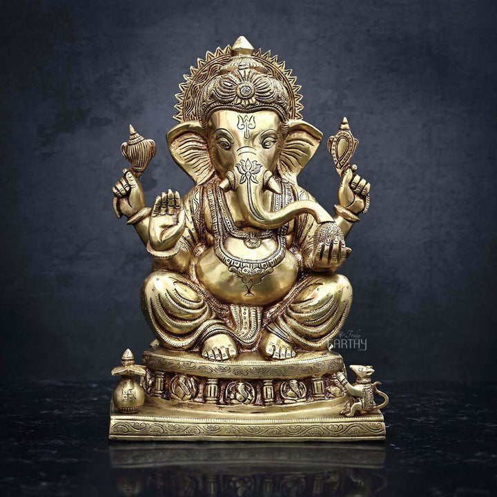 Brass Ganesha Idol ( 34.2 cm  / 10.5 Kg)