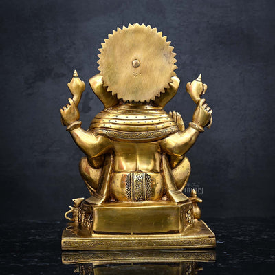 brass ganesha idol, back