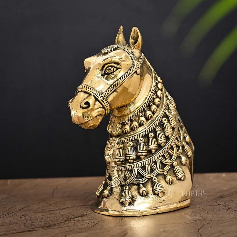 Brass Indian Horse Sculpture