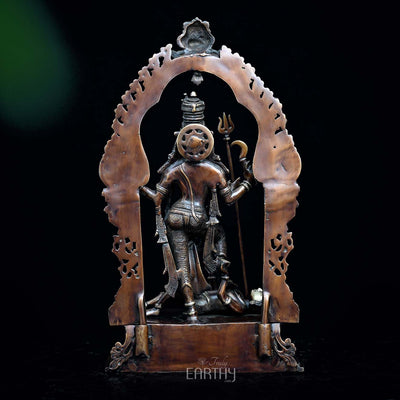 Brass Goddess Kali with Kirtimukha