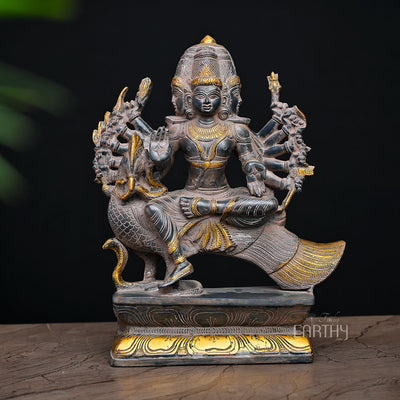 brass karttikey statue