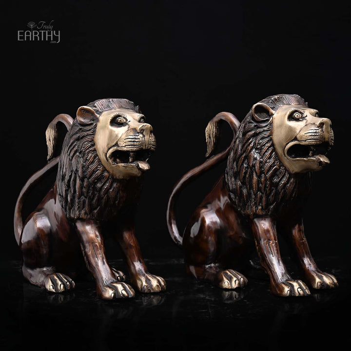 Pair of Lion - Brass
