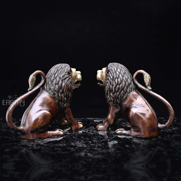 Pair of Lion - Brass