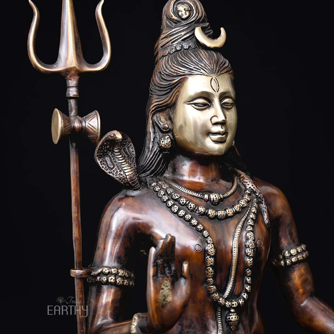 brass shiva idol, closeup angel 2