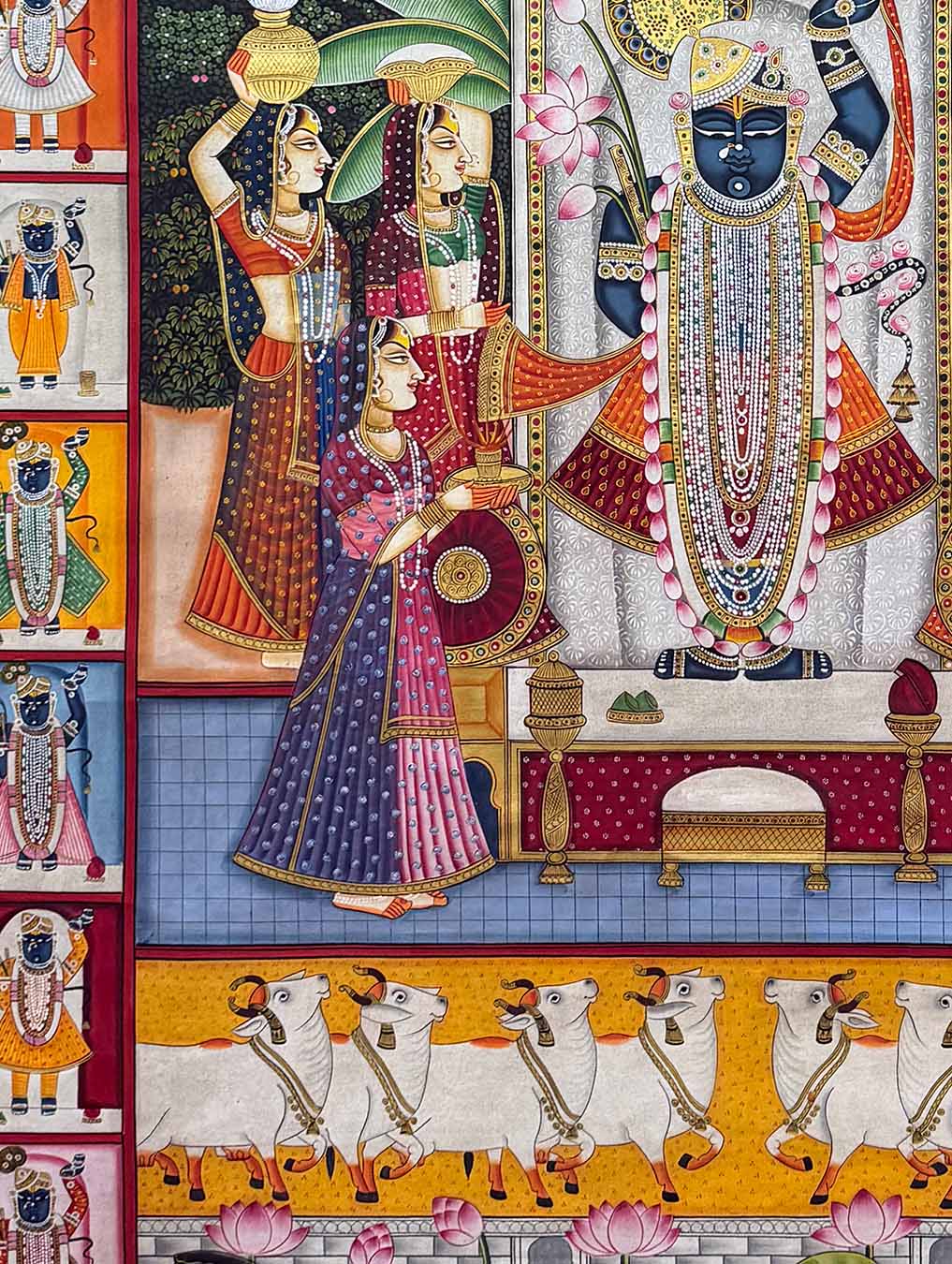 Handmade Sharad Purnima Pichwai Painting (Unframed / 91.4 x 120.6 cm)