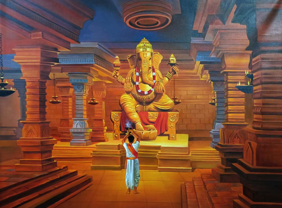 canvas ganpati painting