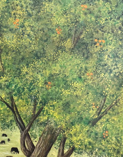 Handmade Village Life Painting on Canvas