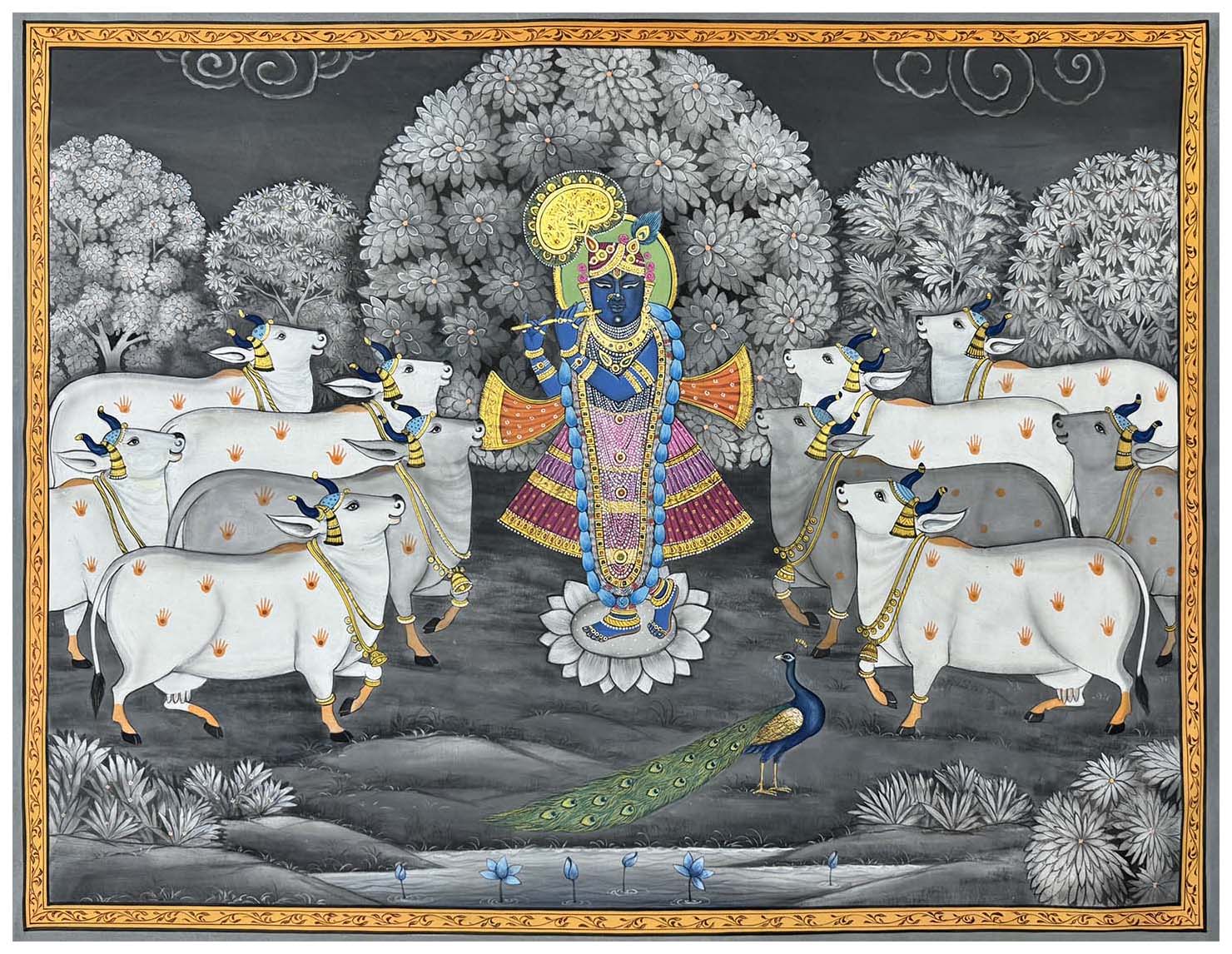 cows pichwai painting